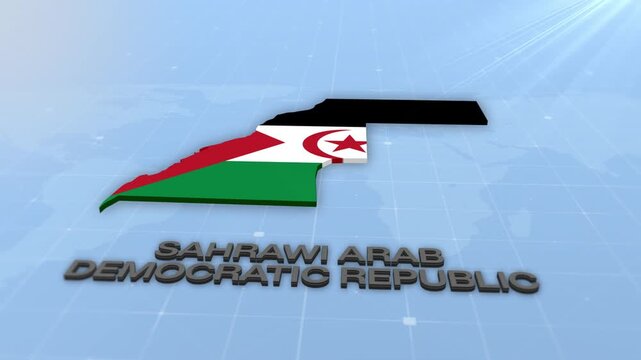 Sahrawi Arab Democratic Republic Geographic Map and Flag Animated Motion Graphic Background