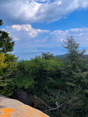 Mountain view with sea and clouds, Japan