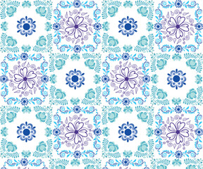 Artistic Botanical Floral Seamless Set with Elegant Shapes and Nature-Inspired Design