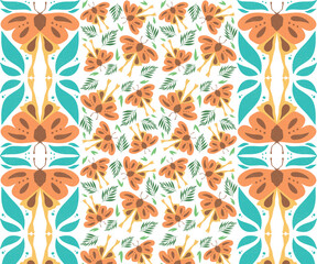 Seamless Floral Butterfly Illustration with Vintage Decor Style and Nature Inspired Background