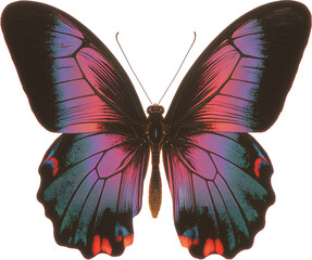 Motyl na transparentnym tle