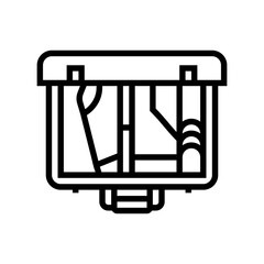 packing suitcase for journey line icon vector illustration