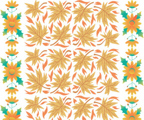 Colorful Decorative Seamless Wallpaper Pattern with Artistic Flower Shapes