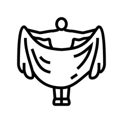 dry off properly a clean towel line icon vector illustration