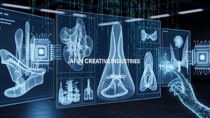 AI interface with digital design elements