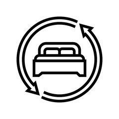change bedding regularly line icon vector illustration