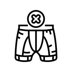 avoid wearing tight clothing line icon vector illustration