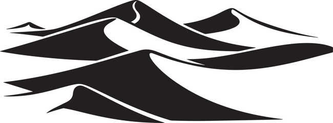 Fototapeta premium Desert Scenery Silhouette Clipart