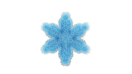 Fluffy Blue Snowflake Isolated on White Background
