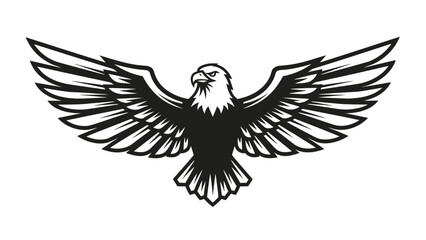 Fototapeta premium Stunning black and white stylized eagle emblem with powerful spread wings perfect for bold branding