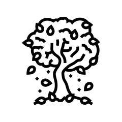 tree sick yellow leaves line icon vector illustration
