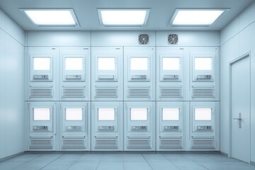 Rows of Server Cabinets in a Modern Data Center Setting