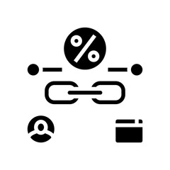 commission payment glyph icon vector illustration