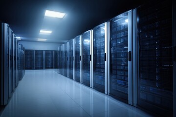 Rows of Server Racks in a Data Center