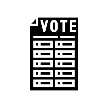 voting ballot glyph icon vector illustration
