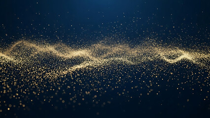 Abstract digital landscape representing data flow and network connections with glowing particles over a dark blue background