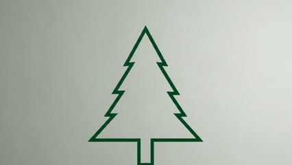 Obraz premium AIzaSyBIoNEMxfjvG6ihdwKfAeHDb5xZGyZi2eU Simple green pine tree outline minimalist vector illustration for nature and holiday design isolated on light bac