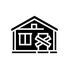 empty home left behind glyph icon vector illustration