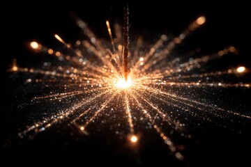 A bright starburst sparkler against a dark background