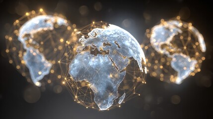 A futuristic holographic globe showcasing global data connection