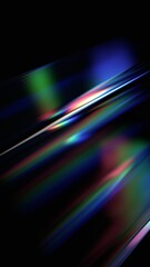 Abstract iridescent background design, colorful reflections on glass, vertical orientation, 3d render