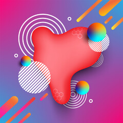 Abstract background fluid and geometric shape banner vibrant gradient color