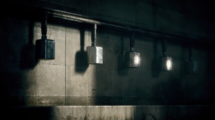 Electrical Conduit Installation Along a Concrete Wall in a Server Room