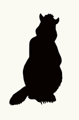 Vector illustration of a beaver with a stick.