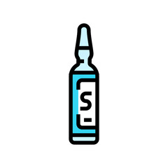 steroid ampoule label color icon vector illustration