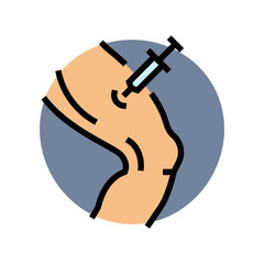 Fototapeta premium person injecting steroid thigh color icon vector illustration