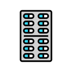 steroid capsule blister pack color icon vector illustration