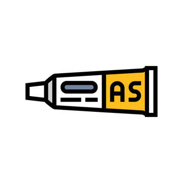 steroid cream tube color icon vector illustration