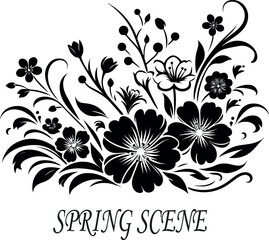 Abstract floral vector background with decorative flowers and leaves in a stylish design .