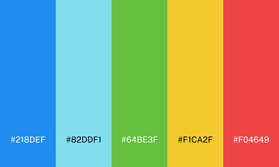 Vector color set palette of various colors