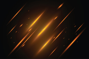 Golden transparent light lens flares streaks