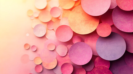 Pink and orange abstract circles background
