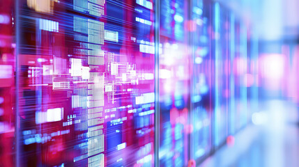 Stylish blockchain setup glowing with vibrant colors and lights, showcasing modern technology and digital innovation