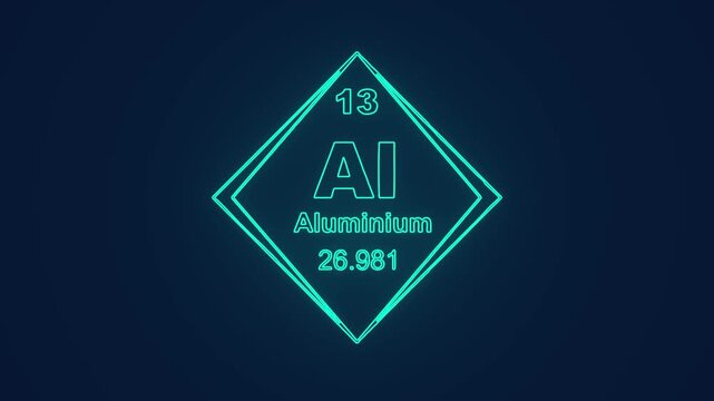aluminium atom periodic table element atomic mass animation