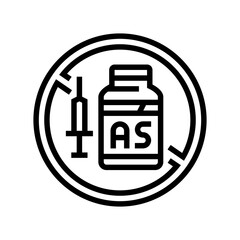 ban on anabolic steroids line icon vector illustration
