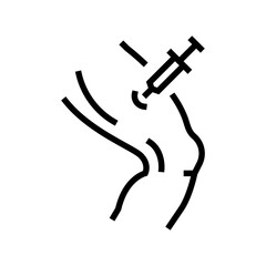 person injecting steroid thigh line icon vector illustration