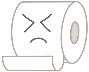 toilet paper on white background