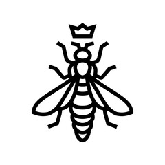 bee queen crown icon line icon vector illustration