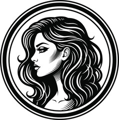 Classic Woman Head Logo Vector