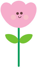 pink flower with green leaves