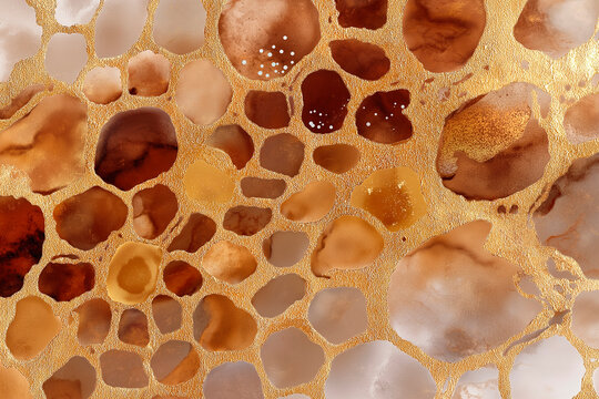 Golden Honeycomb Macro Texture