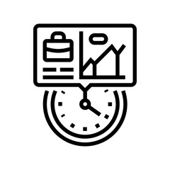 time tracking line icon vector illustration