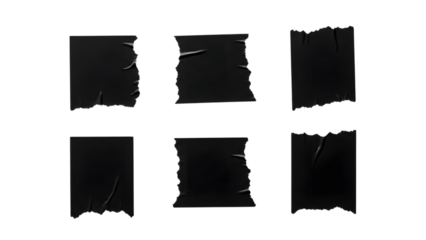 Collection of cracked smartphone screens with broken glass isolated on transparent background