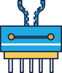 Industrial Machine Robot Icon Vector