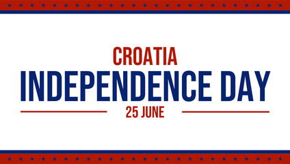 Minimal white background banner for Croatia Independence Day with elegant and patriotic layout © 3D_Hue