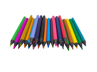 Colored pencils isolated on transparent background